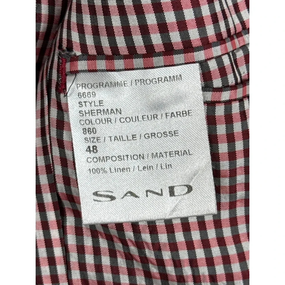 Sand Copenhagen Sherman Red Linen Blazer Sport Coat Mens Size 48 100% Linen 6669